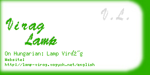 virag lamp business card